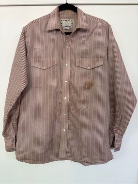 Vintage Men's Red Stripe Western Shirt